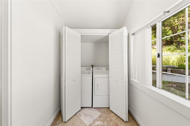 1244 Bear Springs Rd, Twin Peaks, CA 92391 - washroom featuring washing machine and dryer and baseboards