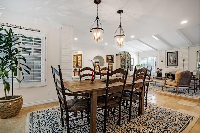 6505 Smoke Tree Ave, Oak Park, CA 91377 - dining space featuring baseboards, a chandelier, and recessed lighting