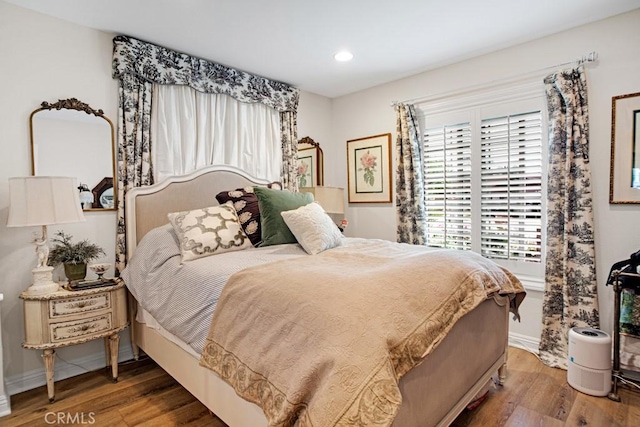 6505 Smoke Tree Ave, Oak Park, CA 91377 - bedroom featuring multiple windows, wood finished floors, baseboards, and recessed lighting