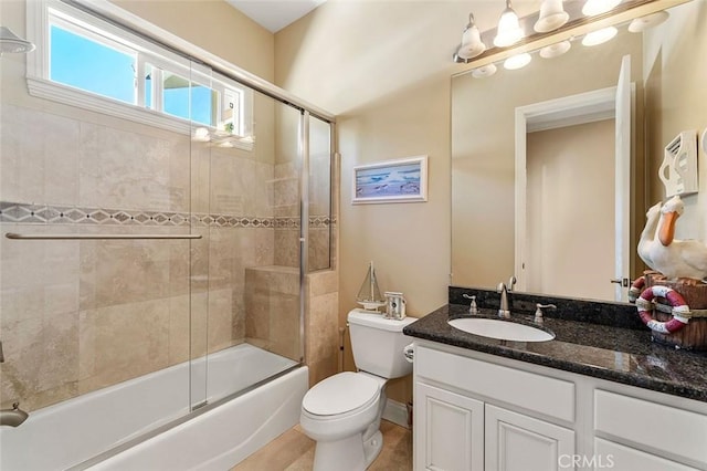 41275 Hacienda Dr, Murrieta, CA 92562 - full bath with vanity, toilet, and shower / bath combination with glass door