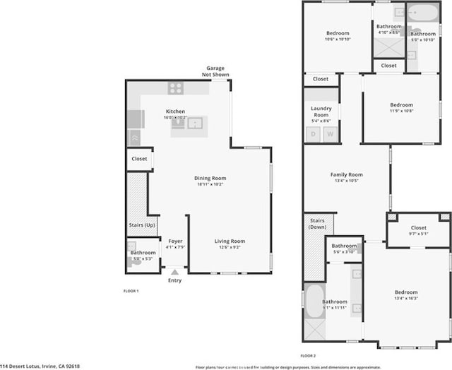114 Desert Lotus, Irvine, CA 92618 - floor plan / room layout