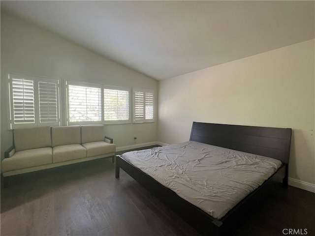 21265 E Fort Bowie Dr, Walnut, CA 91789 - bedroom with lofted ceiling, wood finished floors, and baseboards