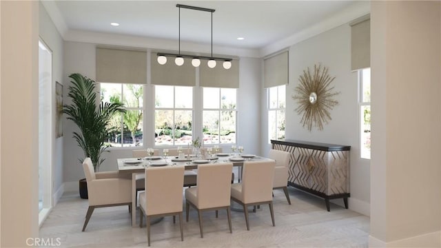 6525 Etiwanda Ave, Rancho Cucamonga, CA 91739 - dining space with baseboards and recessed lighting