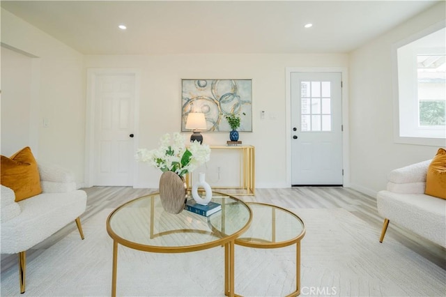 14609 Clark St, Baldwin Park, CA 91706 - living room featuring light wood-style floors, recessed lighting, and baseboards