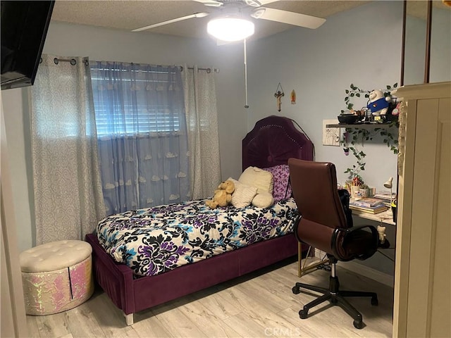 708 W Lambert Rd Unit 6, La Habra, CA 90631 - bedroom featuring wood finished floors and ceiling fan