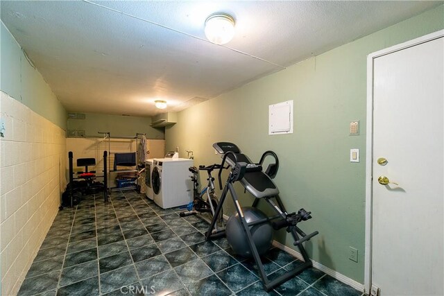 18759 Hatteras St Unit 25, Tarzana, CA 91356 - workout area featuring washing machine and clothes dryer