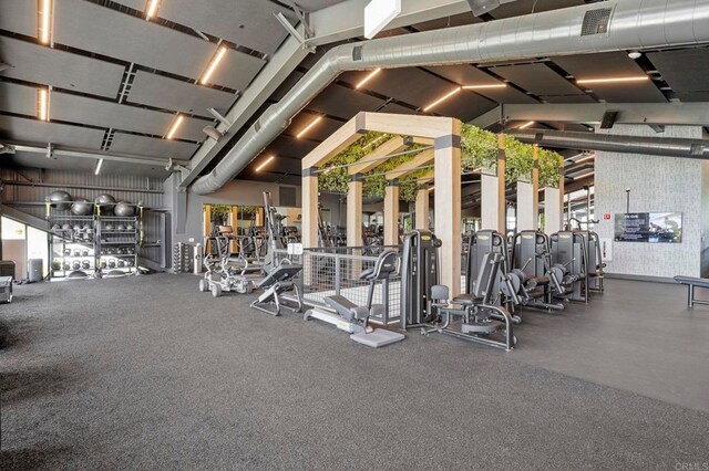 7902 Belluno Way, San Diego, CA 92126 - gym featuring lofted ceiling