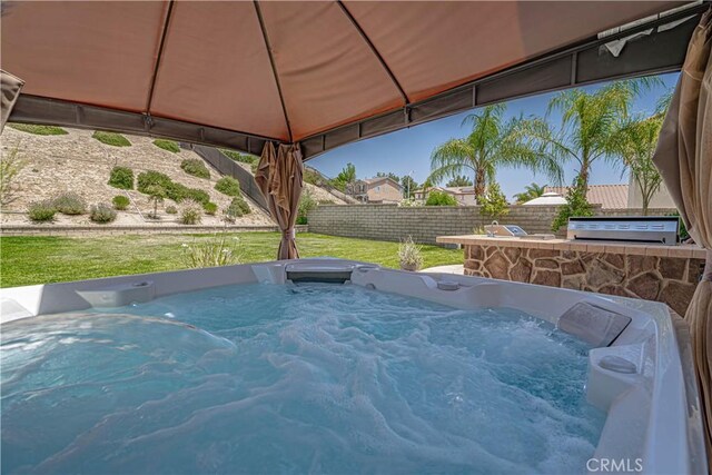 28217 Alton Way, Castaic, CA 91384 - view of patio / terrace featuring a gazebo and a hot tub