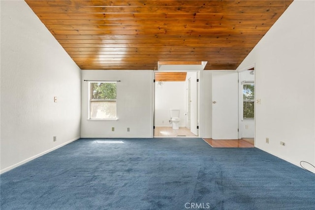 2631 San Jose St, Chico, CA 95973 - spare room featuring wood ceiling, vaulted ceiling, plenty of natural light, and carpet flooring