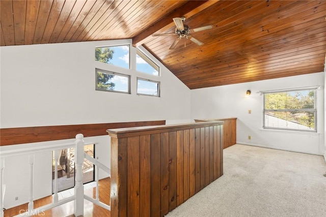 2631 San Jose St, Chico, CA 95973 - additional living space featuring wood ceiling, a ceiling fan, and light carpet