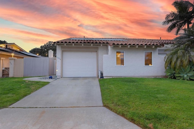 6544 Camino Del Parque, Carlsbad, CA 92011 - mediterranean / spanish-style home featuring a tiled roof, an attached garage, stucco siding, and driveway