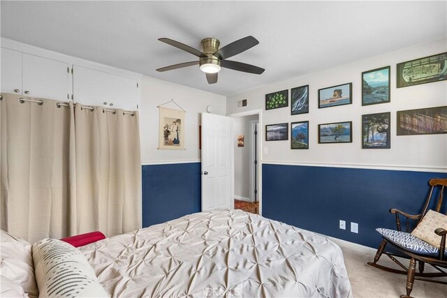 25159 Wheeler Rd, Newhall, CA 91321 - carpeted bedroom with baseboards and a ceiling fan