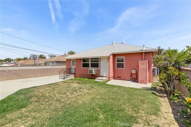 11422 Charlesworth Rd, Santa Fe Springs, CA 90670 - back of house with stucco siding, a patio area, a shingled roof, and cooling unit