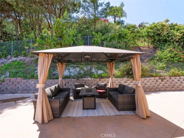 4784 Browndeer Ln, Rancho Palos Verdes, CA 90275 - view of patio / terrace with a gazebo and an outdoor living space