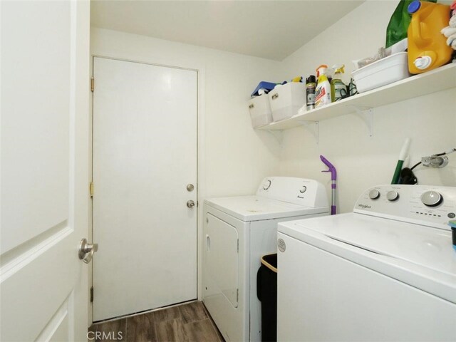 4784 Browndeer Ln, Rancho Palos Verdes, CA 90275 - laundry room with separate washer and dryer and dark wood finished floors