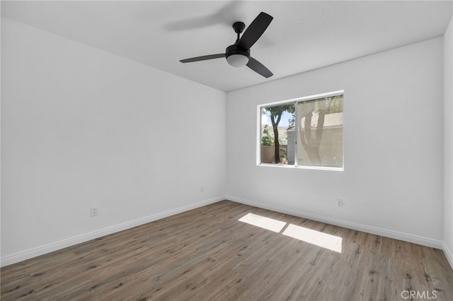 23478 Cambridge Rd Unit 296, Yorba Linda, CA 92887 - empty room with baseboards, wood finished floors, and ceiling fan