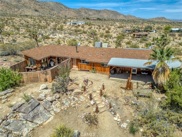 8830 Quail Springs Rd, Joshua Tree, CA 92252 - back of house featuring a mountain view and view of desert landscape