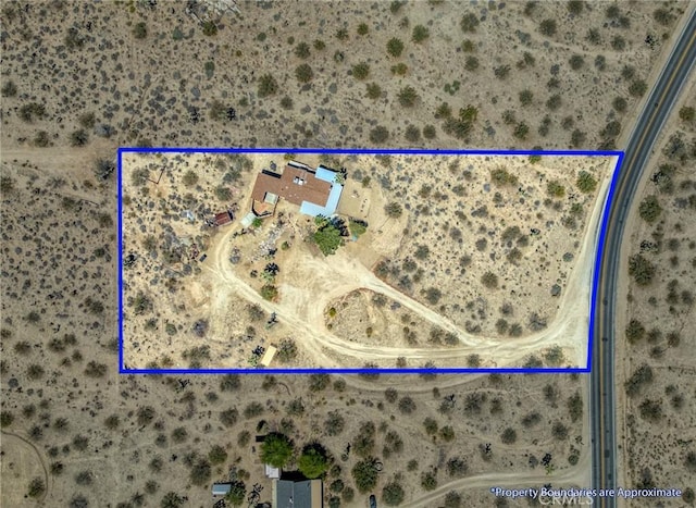 8830 Quail Springs Rd, Joshua Tree, CA 92252 - map / location featuring property boundaries highlighted