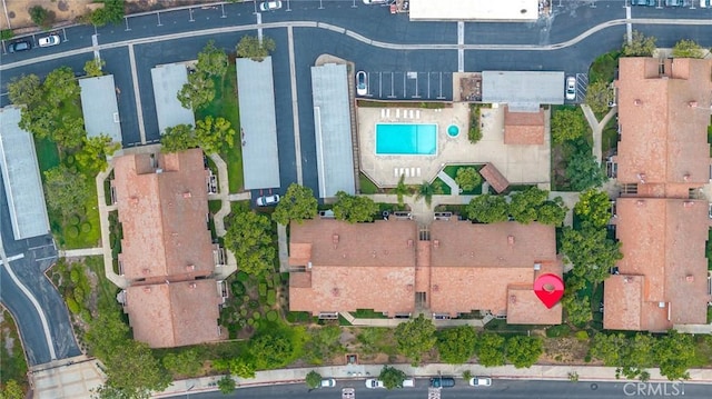 901 Golden Springs Dr Unit D13, Diamond Bar, CA 91765 - aerial view of property and surrounding area featuring a pool area