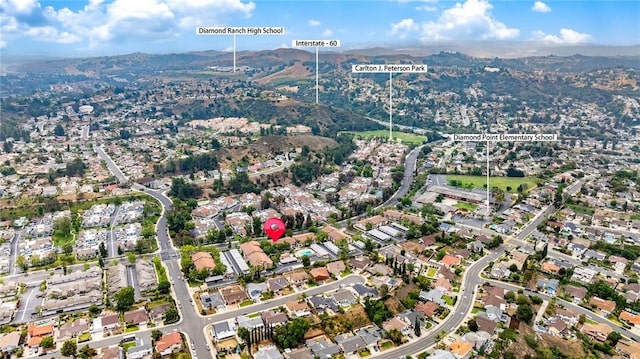 901 Golden Springs Dr Unit D13, Diamond Bar, CA 91765 - view of property location featuring a mountainous background and nearby suburban area