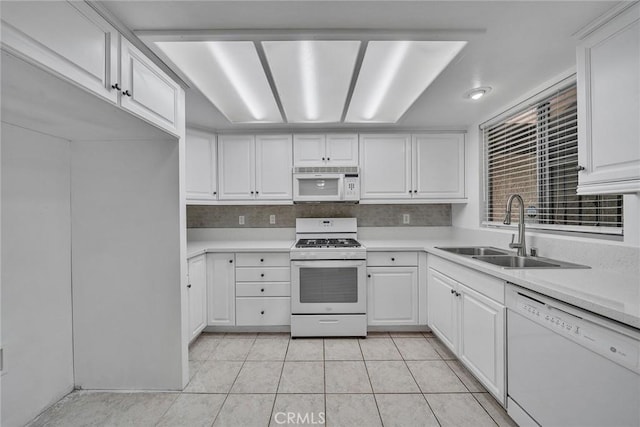 901 Golden Springs Dr Unit D13, Diamond Bar, CA 91765 - kitchen featuring white appliances, a sink, light countertops, and white cabinets