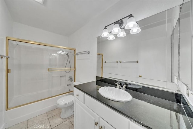 901 Golden Springs Dr Unit D13, Diamond Bar, CA 91765 - bathroom with vanity, toilet, tile patterned floors, and combined bath / shower with glass door