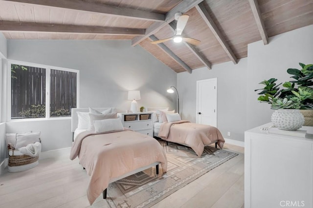 10 Camel Pt, Laguna Beach, CA 92651 - bedroom featuring wooden ceiling, wood finished floors, baseboards, and a ceiling fan