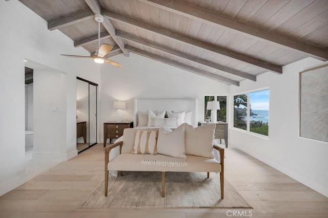 10 Camel Pt, Laguna Beach, CA 92651 - bedroom featuring wood ceiling, wood finished floors, and baseboards