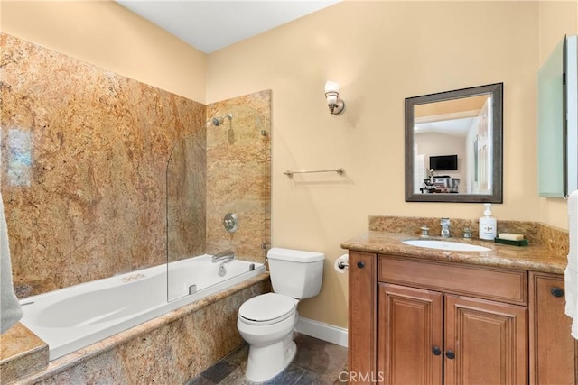 1761 Lemon Ter, North Tustin, CA 92705 - bathroom with vanity, toilet, and tiled shower / bath combo
