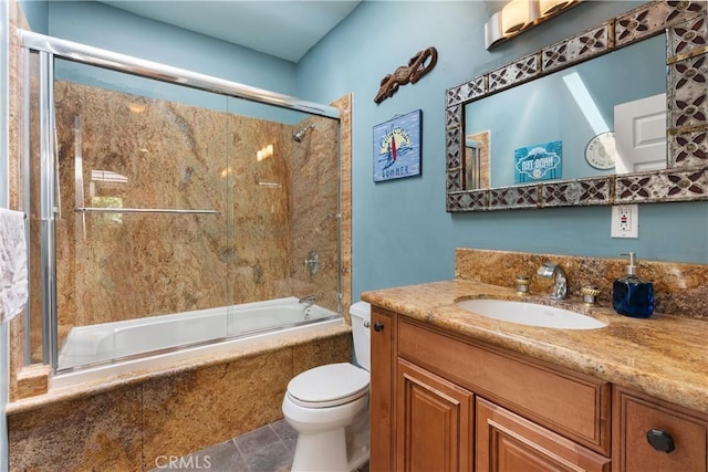 1761 Lemon Ter, North Tustin, CA 92705 - full bath featuring toilet, enclosed tub / shower combo, vanity, and tile patterned floors