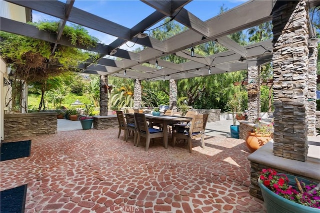 1761 Lemon Ter, North Tustin, CA 92705 - view of patio featuring outdoor dining area and a pergola