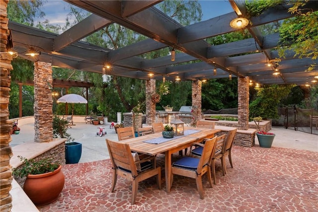 1761 Lemon Ter, North Tustin, CA 92705 - view of patio featuring outdoor dining area and a pergola