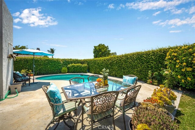 4435 Via Del Prado, Yorba Linda, CA 92886 - view of pool with a patio, agricultural area, and outdoor dining area
