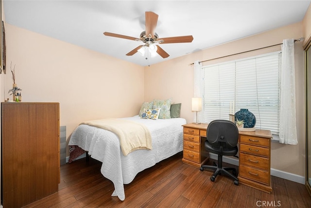 4435 Via Del Prado, Yorba Linda, CA 92886 - bedroom featuring dark wood finished floors and ceiling fan