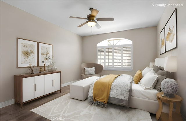 6786 Middleton Ave, Hesperia, CA 92345 - bedroom featuring wood finished floors and ceiling fan