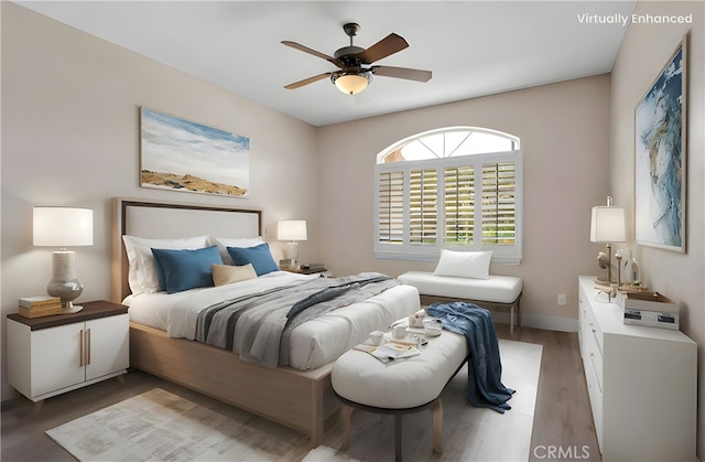 6786 Middleton Ave, Hesperia, CA 92345 - bedroom featuring light wood finished floors and ceiling fan
