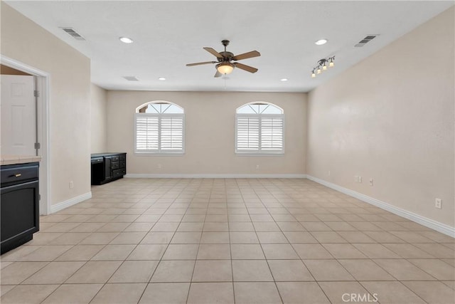 6786 Middleton Ave, Hesperia, CA 92345 - unfurnished living room featuring a ceiling fan, recessed lighting, and track lighting