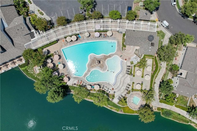 26974 Colonial Ln, Valencia, CA 91355 - view of property location with a pool and a nearby body of water