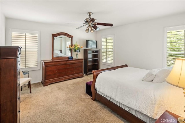 26974 Colonial Ln, Valencia, CA 91355 - bedroom with multiple windows, carpet floors, and ceiling fan