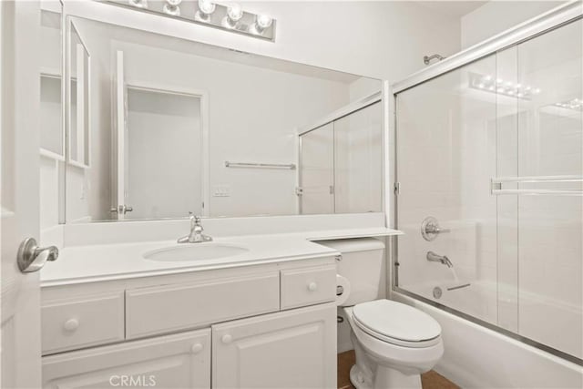 26974 Colonial Ln, Valencia, CA 91355 - full bathroom with vanity, enclosed tub / shower combo, and toilet