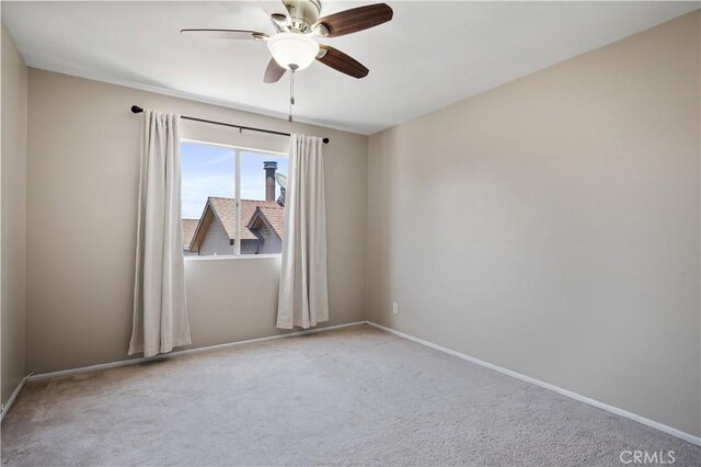25839 Cypress St Unit B, Lomita, CA 90717 - empty room featuring ceiling fan, baseboards, and carpet floors