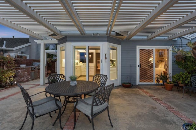 7414 Lantana, Carlsbad, CA 92011 - view of patio featuring a pergola, outdoor dining area, and area for grilling