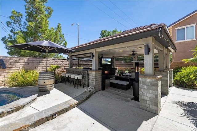 5239 Jade Ct, Lancaster, CA 93536 - view of patio featuring ceiling fan