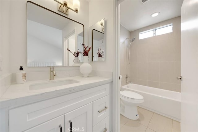 187 S Catalina Ave Unit 4, Pasadena, CA 91106 - full bathroom featuring vanity, toilet, tile patterned floors, and shower / bath combination