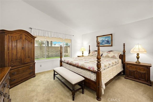 5787 Blackbird Ln, La Verne, CA 91750 - bedroom with light carpet, lofted ceiling, and baseboards