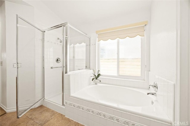 5787 Blackbird Ln, La Verne, CA 91750 - bathroom with a garden tub, a shower stall, and tile patterned floors