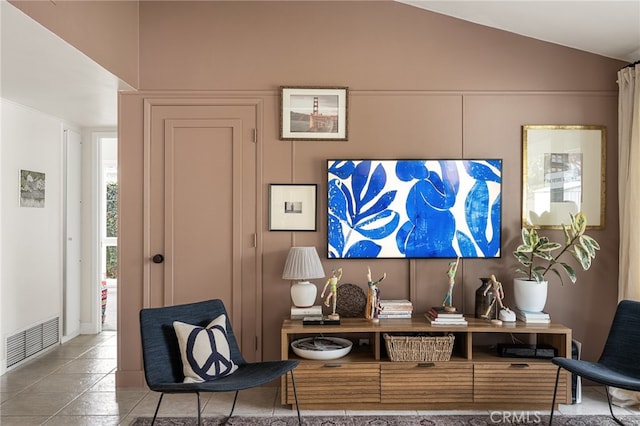 3231 Ruth Elaine Dr, Los Alamitos, CA 90720 - sitting room with vaulted ceiling and tile patterned floors