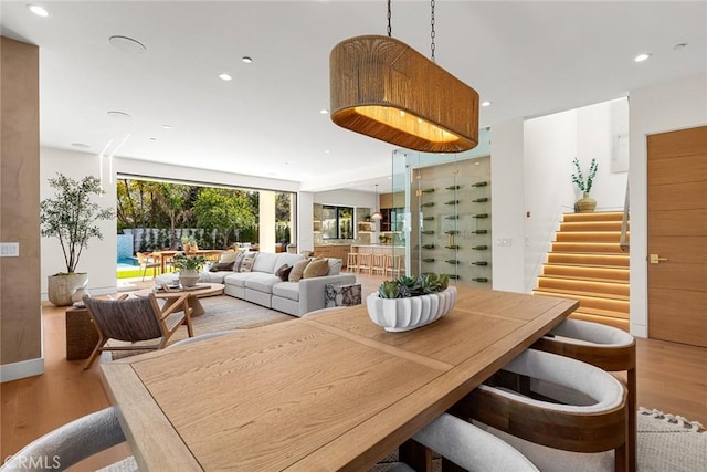 22640 Clarendon St, Woodland Hills, CA 91367 - dining room featuring wood finished floors and recessed lighting