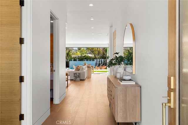 22640 Clarendon St, Woodland Hills, CA 91367 - corridor featuring recessed lighting and light wood finished floors