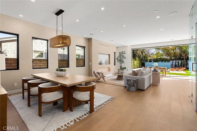 22640 Clarendon St, Woodland Hills, CA 91367 - dining area with light wood-type flooring and recessed lighting